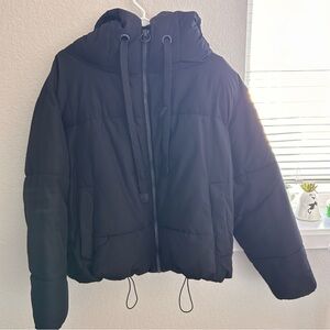 Black Puffer Jacket with Hood